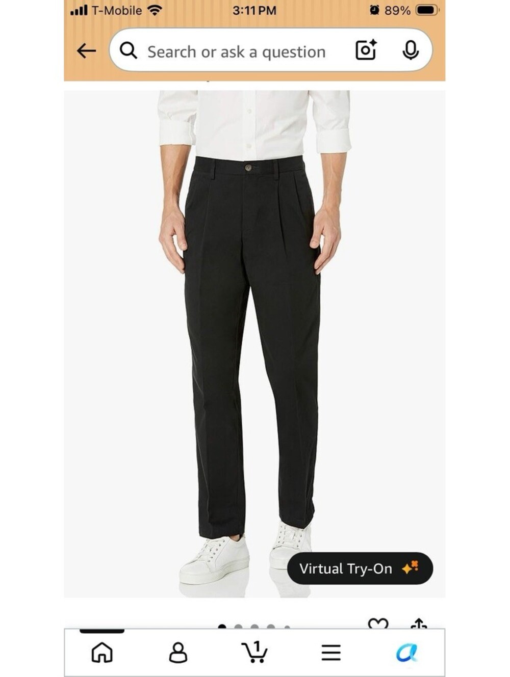 Amazon Essentials Men’s Classic-Fit Wrinkle Resistant Pleated-Front Pant 56W-28L